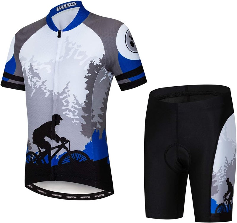 Weimostar Children Boys' Girls' Cycling Jersey Set Short Sleeve 3D Padded Shorts Breathable - Image 1